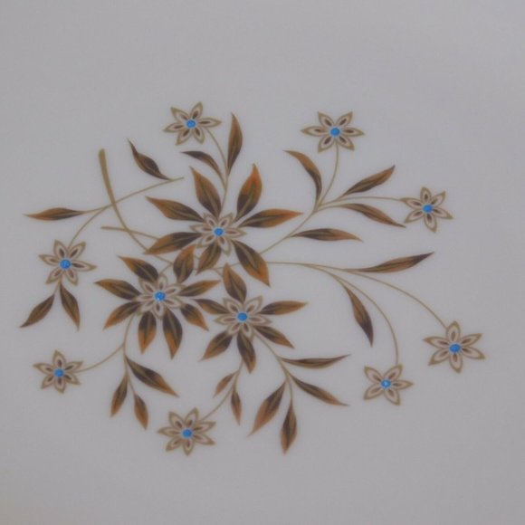 Lenox Starlight Pattern Salad Plate X-302 7-3/4" Brown Flowers Blue Centers Gold - Picture 6 of 7